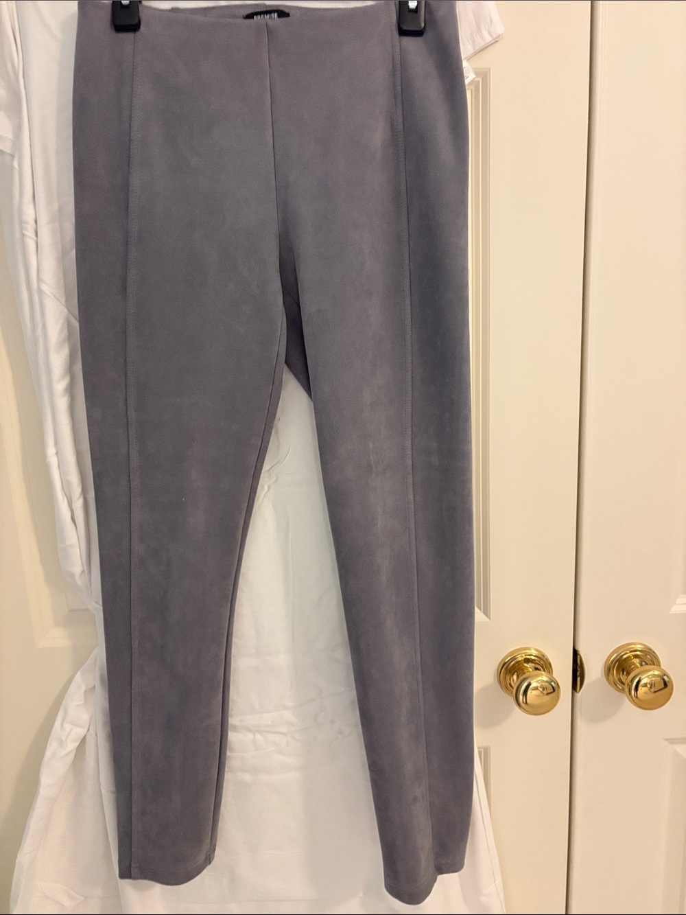 Women’s Grey Faux-Suede Leggings